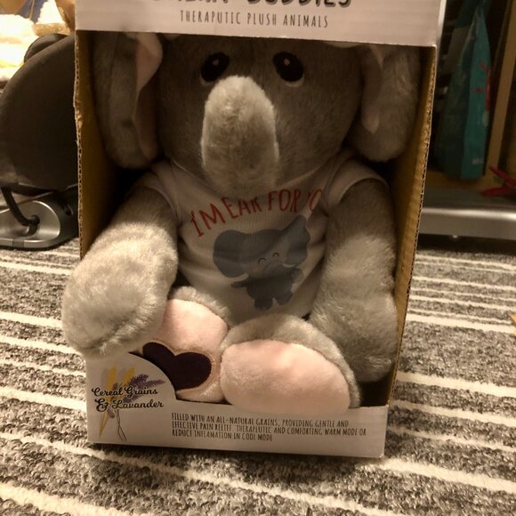 NIB Balmy Buddies Therapeutic Lavender & Grain Plush Elephant Heat/Cold Pack - Picture 2 of 5